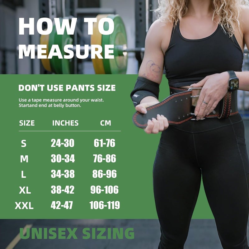 Jupiter Weight lifting Belt (6mm Thick) - Genuine leather, offering back support. Double-pronged buckle, ideal for weightlifting, powerlifting, squats and deadlifts - Image 4